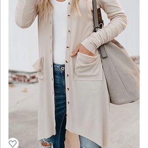 NWOT High-Low Long Button Down Cardigan